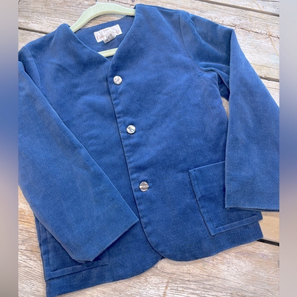 Designer Studio Blue Velour Jacket. Boys Sz-5. Luxury | Dressy | Trendy GUC